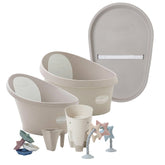 Shnuggle Growing Family Bath Time Bundle: Baby & Toddler Bath + Changing Mat Bundle - 7-Piece Set for Bath & Diaper Time