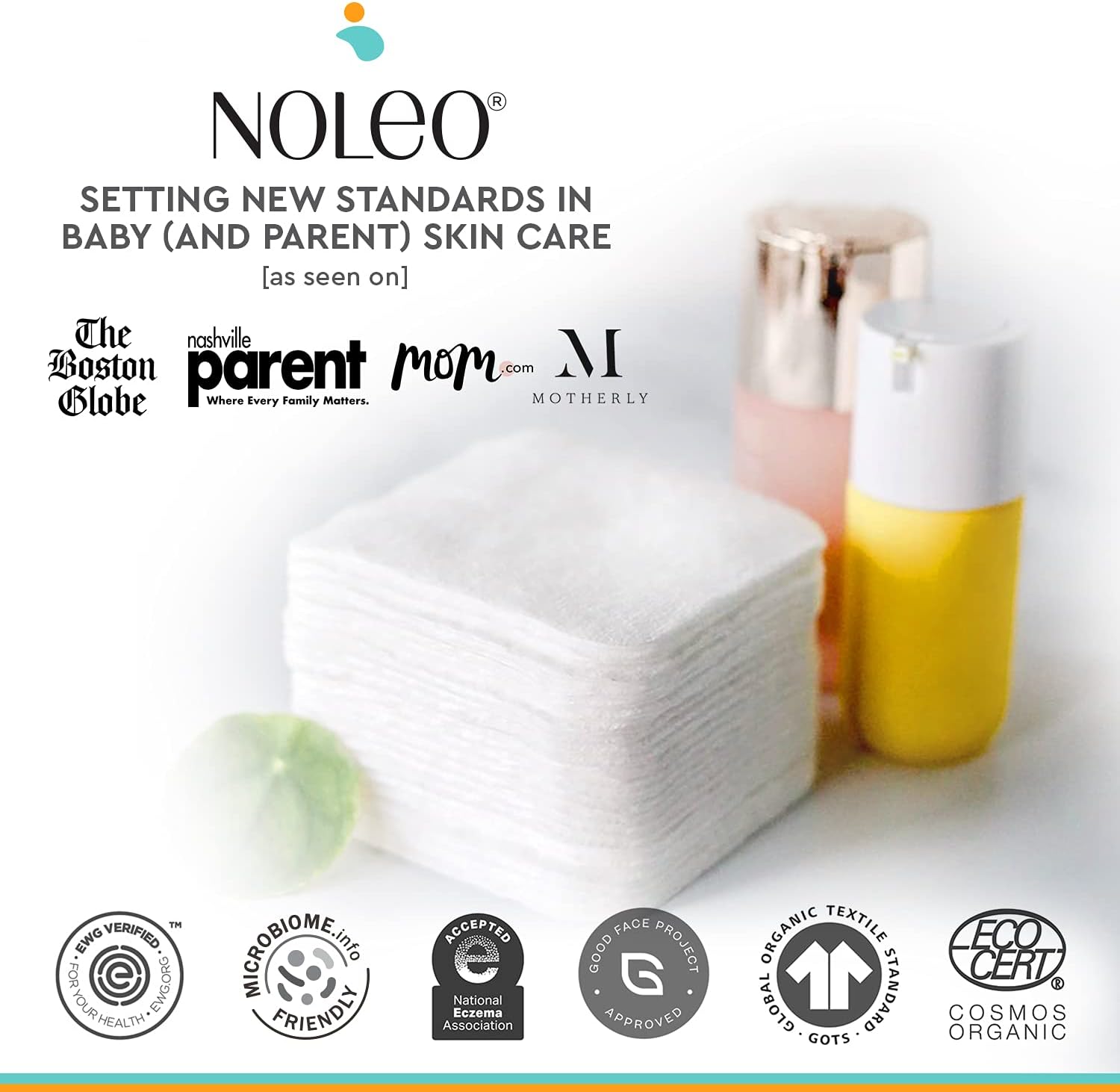 NOLEO Organic Cotton Pads (Pack of 3) - Large - Pressed