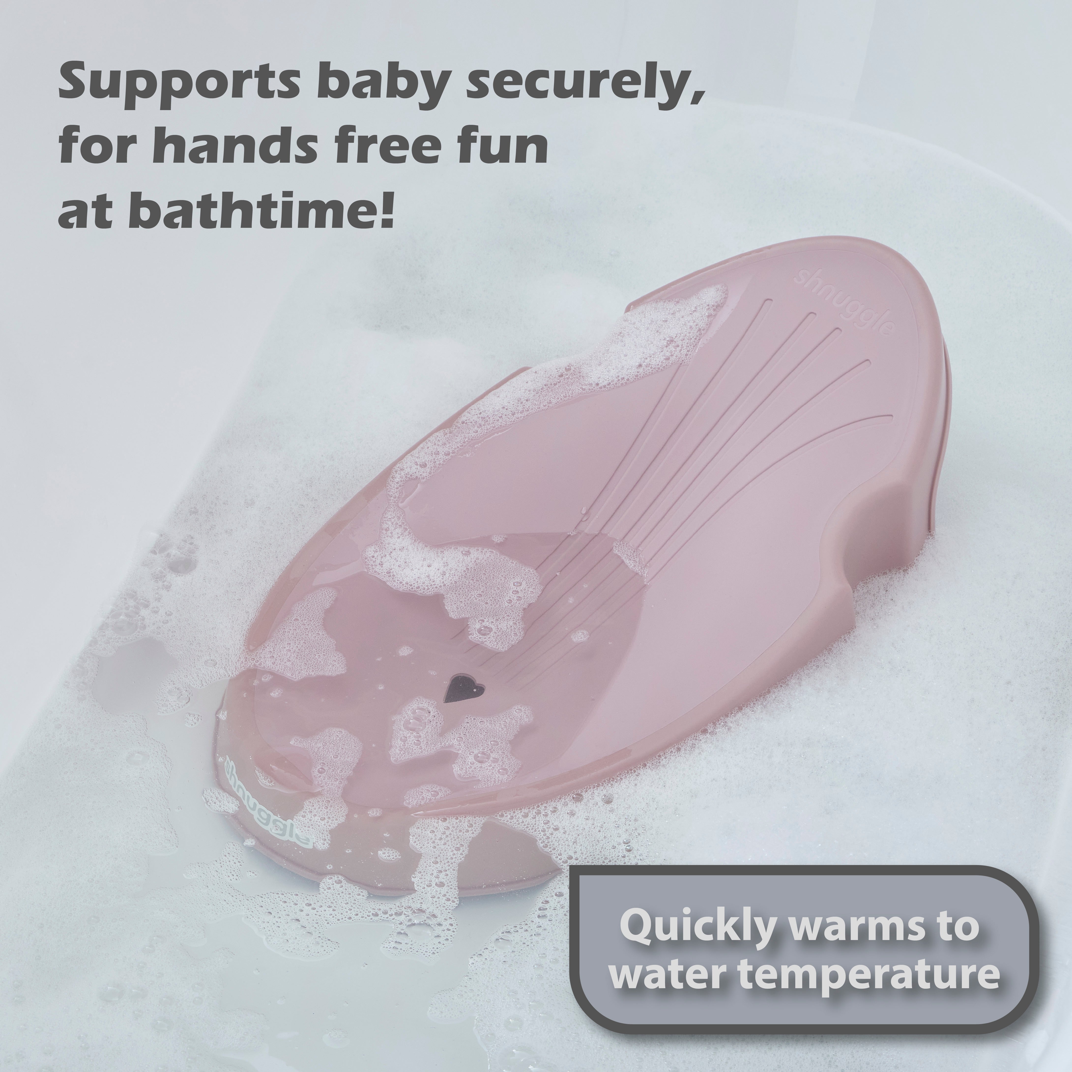 Shnuggle Newborn Baby Bath Support | Ergonomic, Non-Slip & Quick-Dry | From 0-6 months