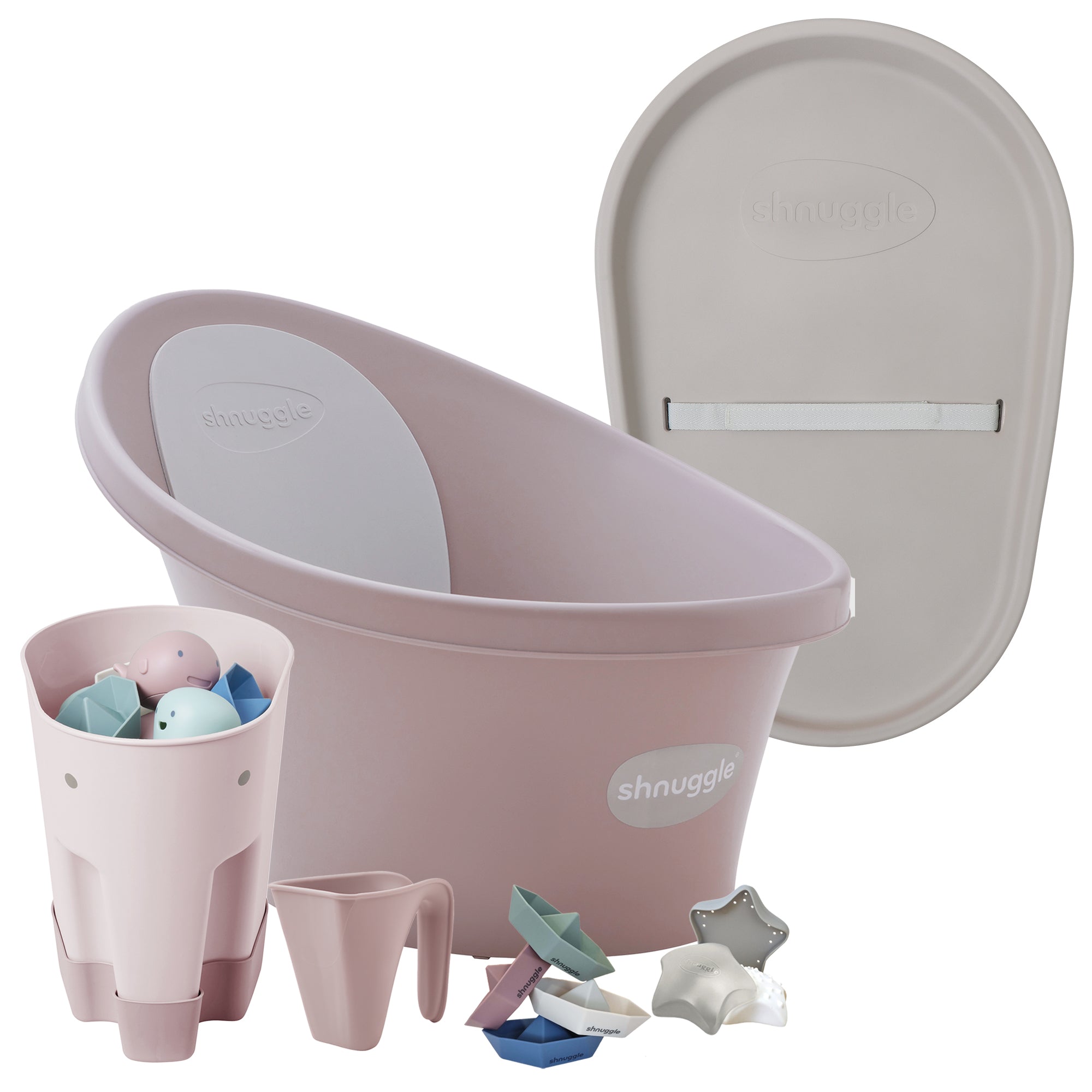 Shnuggle Bath & Change Bundle: Baby Bath & Changing Bundle + Accessories - 6-Piece Set for Cozy Bath & Diaper Time