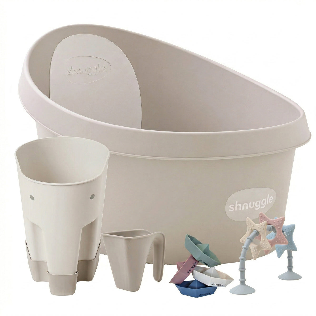 Shnuggle Splash & Play Bundle: Toddler Bath & Accessories Bundle - 5-Piece Set for Fun & Safe Bath Times