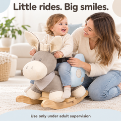 Nattou Cappuccino Donkey Rocking Horse With Safety Belt - 10-36 months