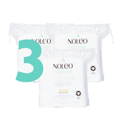 NOLEO Organic Cotton Pads (Pack of 3)